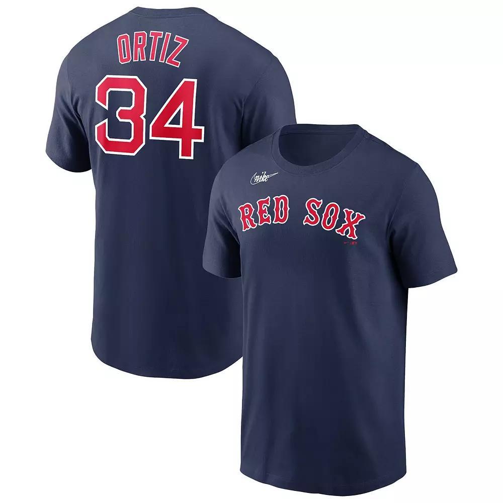 Men's Nike David Ortiz Navy Boston Red Sox Name & Number Logo T-Shirt, Size: XL, Blue Product Image