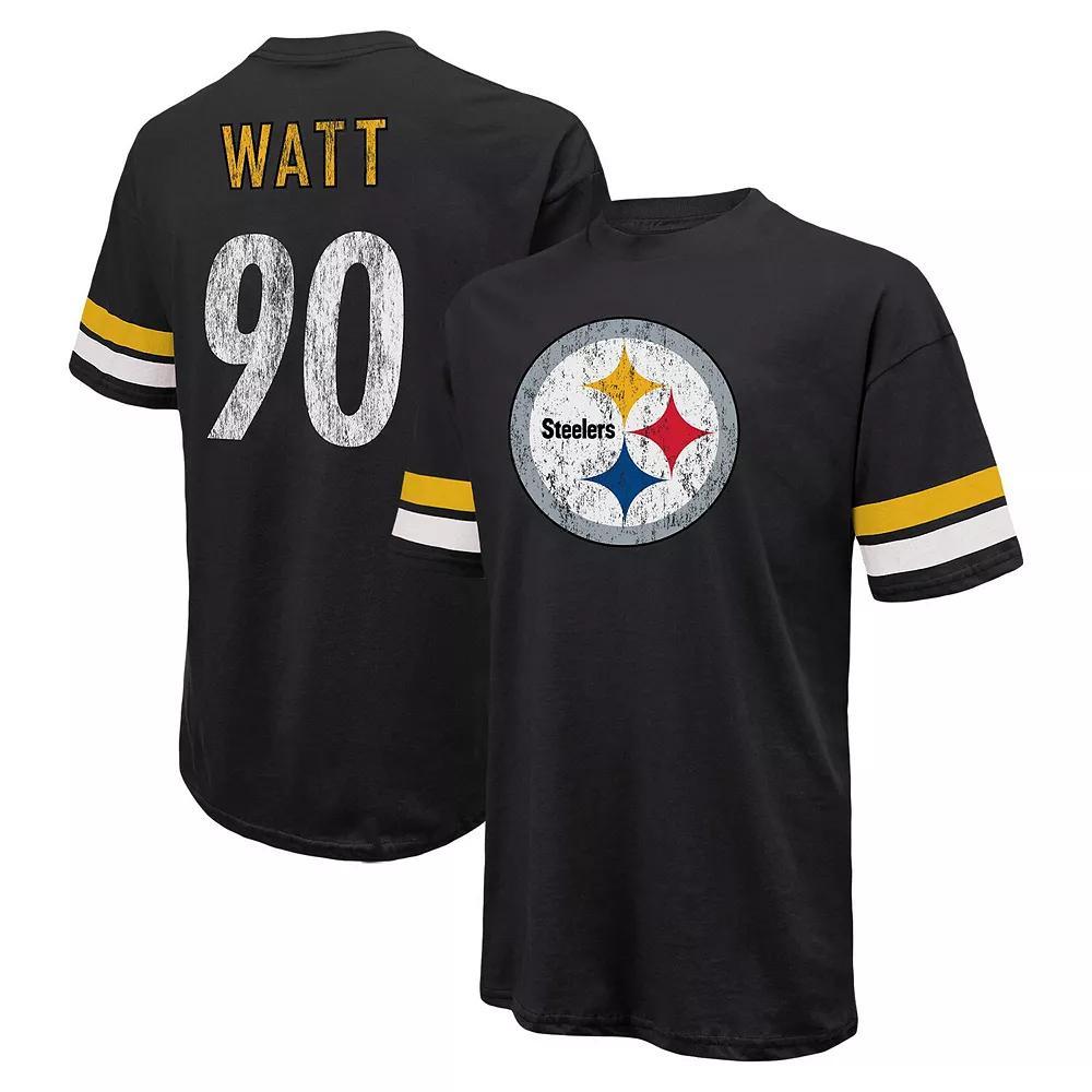 Men's Majestic Threads T.J. Watt Black Pittsburgh Steelers Name & Number Oversize Fit T-Shirt, Size: Large Product Image