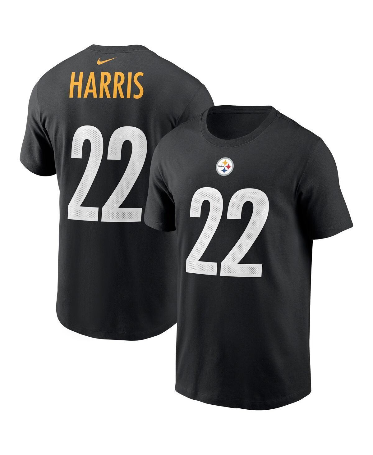 Mens Najee Harris Black Pittsburgh Steelers 2021 Nfl Draft First Round Pick Player Name and Number T-shirt Product Image