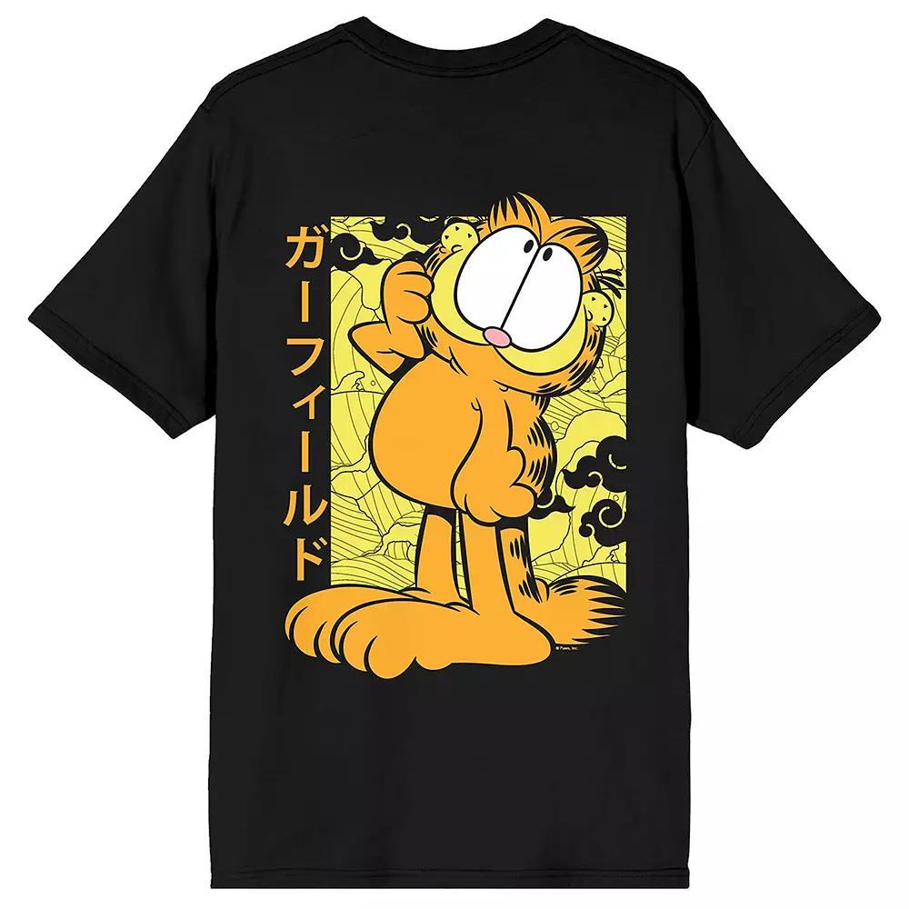 Men's Garfield Lounging Graphic Tee, Size: Small, Black Product Image