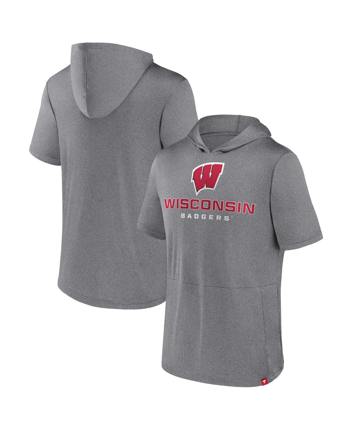 Men's Fanatics Branded Heather Gray Texas Tech Red Raiders Modern Stack Hoodie T-Shirt, Size: Large, Grey Product Image