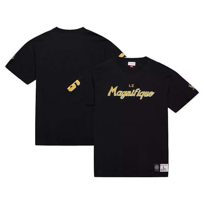 Men's Mitchell & Ness Mario Lemieux Black Pittsburgh Penguins Premium Nickname Vintage Logo T-Shirt, Size: XL Product Image