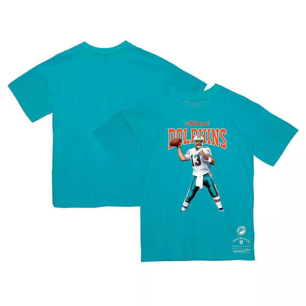Men's Mitchell & Ness Dan Marino Aqua Miami Dolphins Sideline Retired Player T-Shirt, Size: 2XL, Turquoise A Product Image