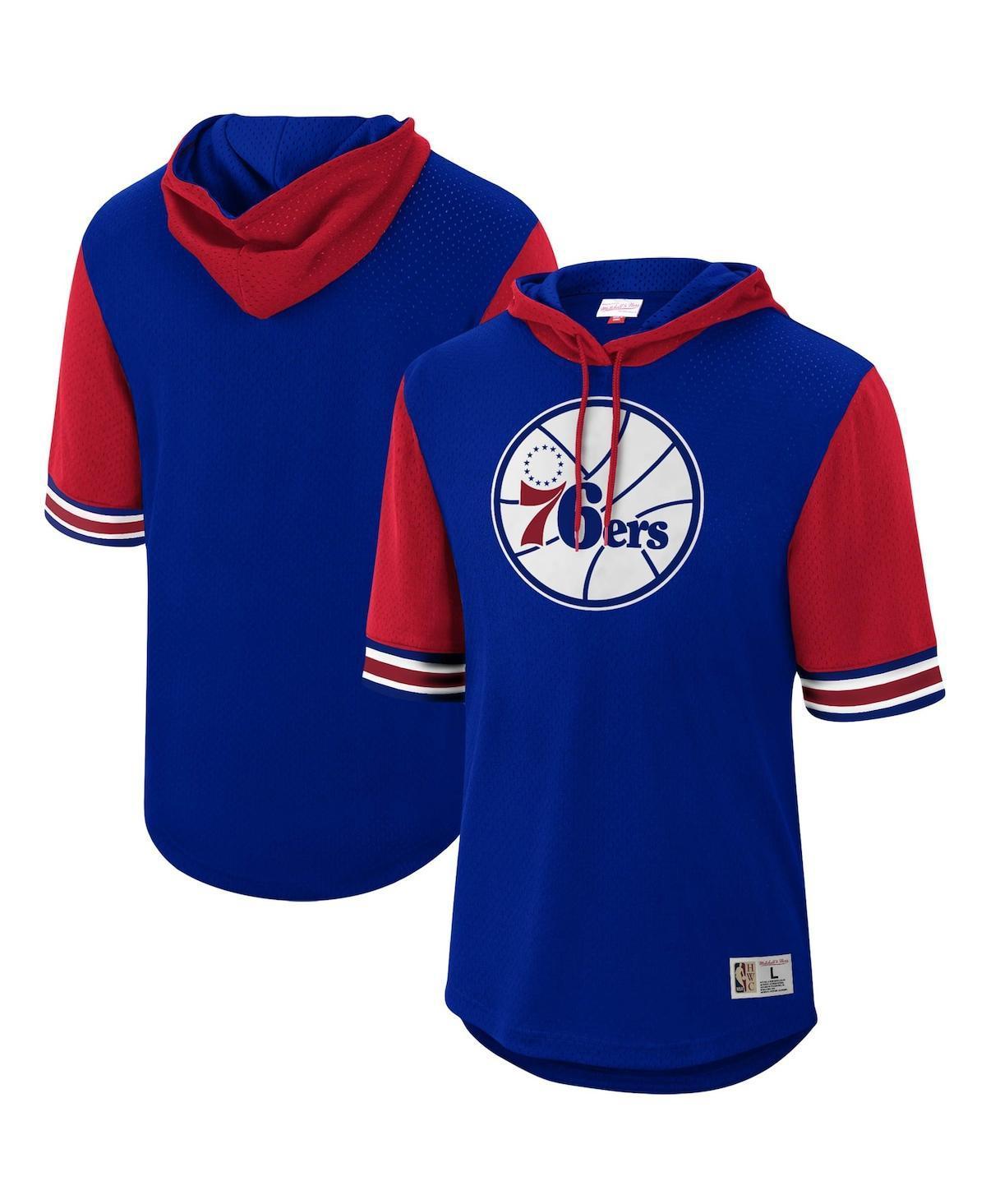 Men's Mitchell & Ness Royal Philadelphia 76ers Hardwood Classics Buzzer Beater Mesh Pullover Hoodie, Size: Medium, 76r Blue Product Image