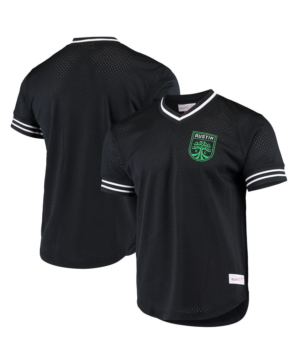 Men's Mitchell & Ness Black Austin FC Mesh V-Neck T-Shirt, Size: XL, Afc Black Product Image