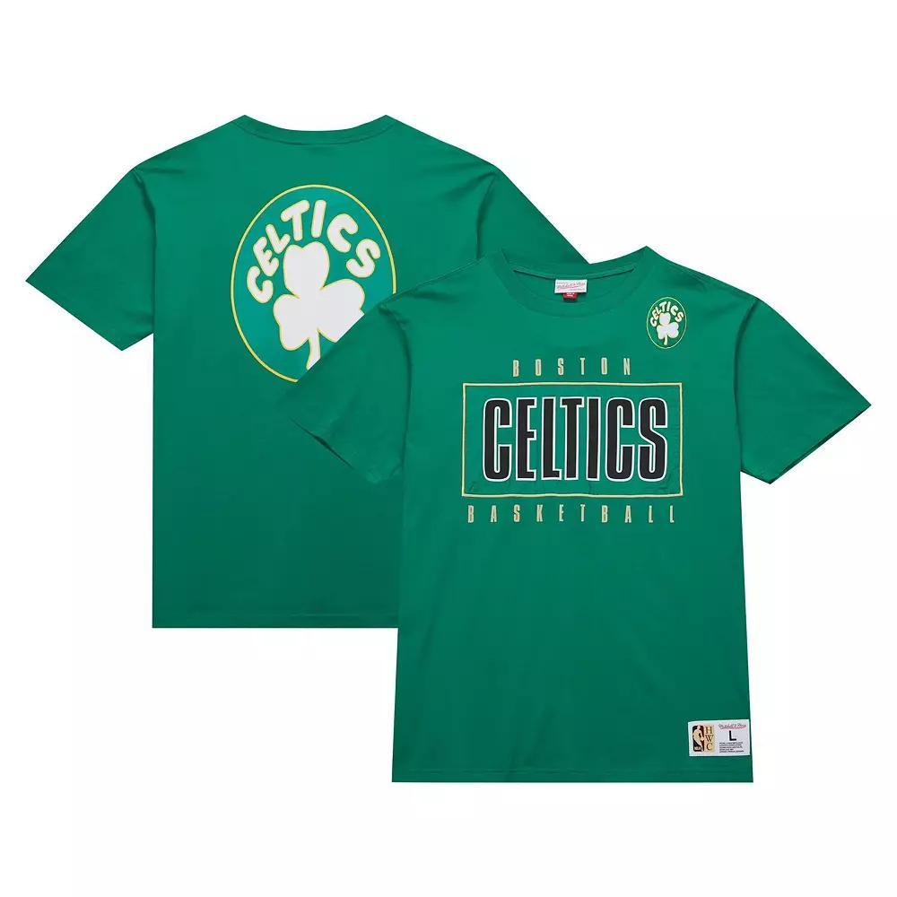 Men's Mitchell & Ness Kelly Green Boston Celtics Hardwood Classics Team OG 2.0 Premium Vintage Logo T-Shirt, Size: XL Product Image