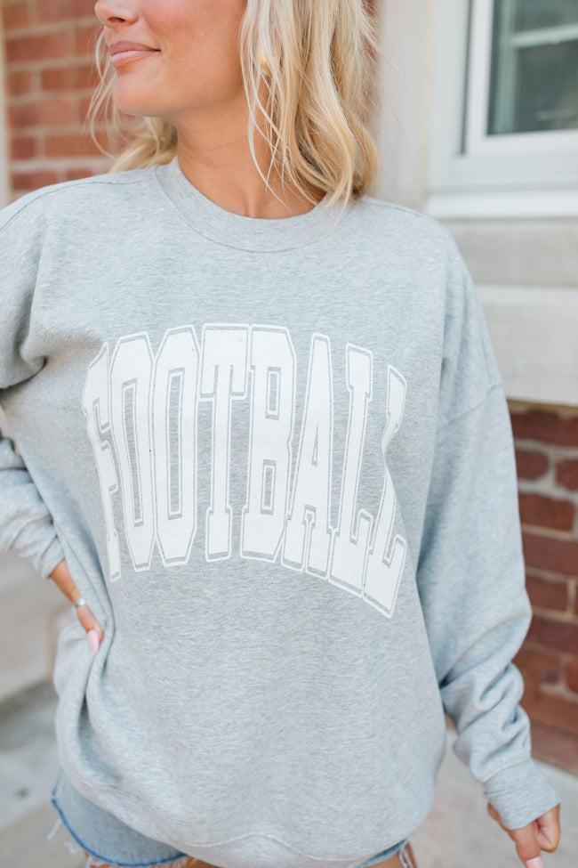 Football Block Grey Oversized Graphic Sweatshirt Product Image