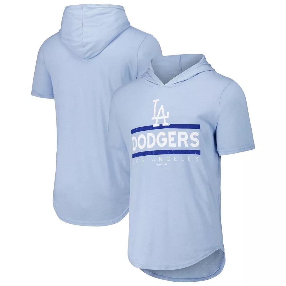 Mens Majestic Threads Blue Los Angeles Dodgers Tri-Blend Hoodie T-Shirt Product Image