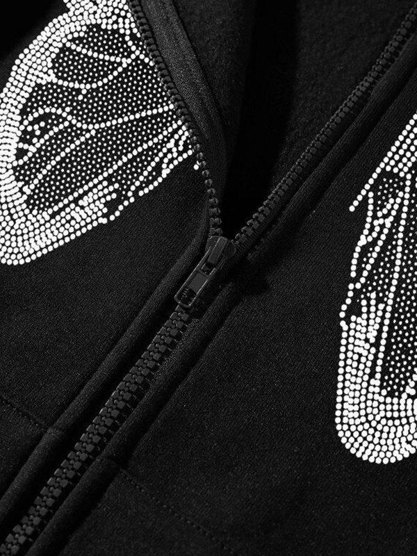 Y2K Butterfly Oversized Zip Up Hoodie Product Image