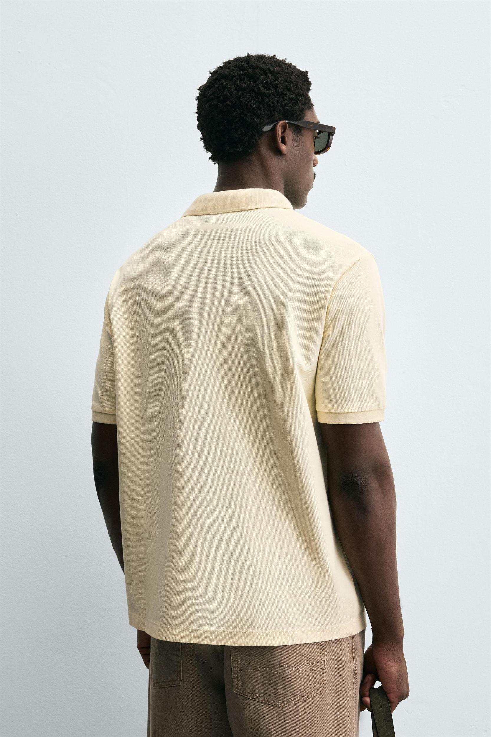 WASHED PIQUÉ TEXTURED POLO SHIRT Product Image