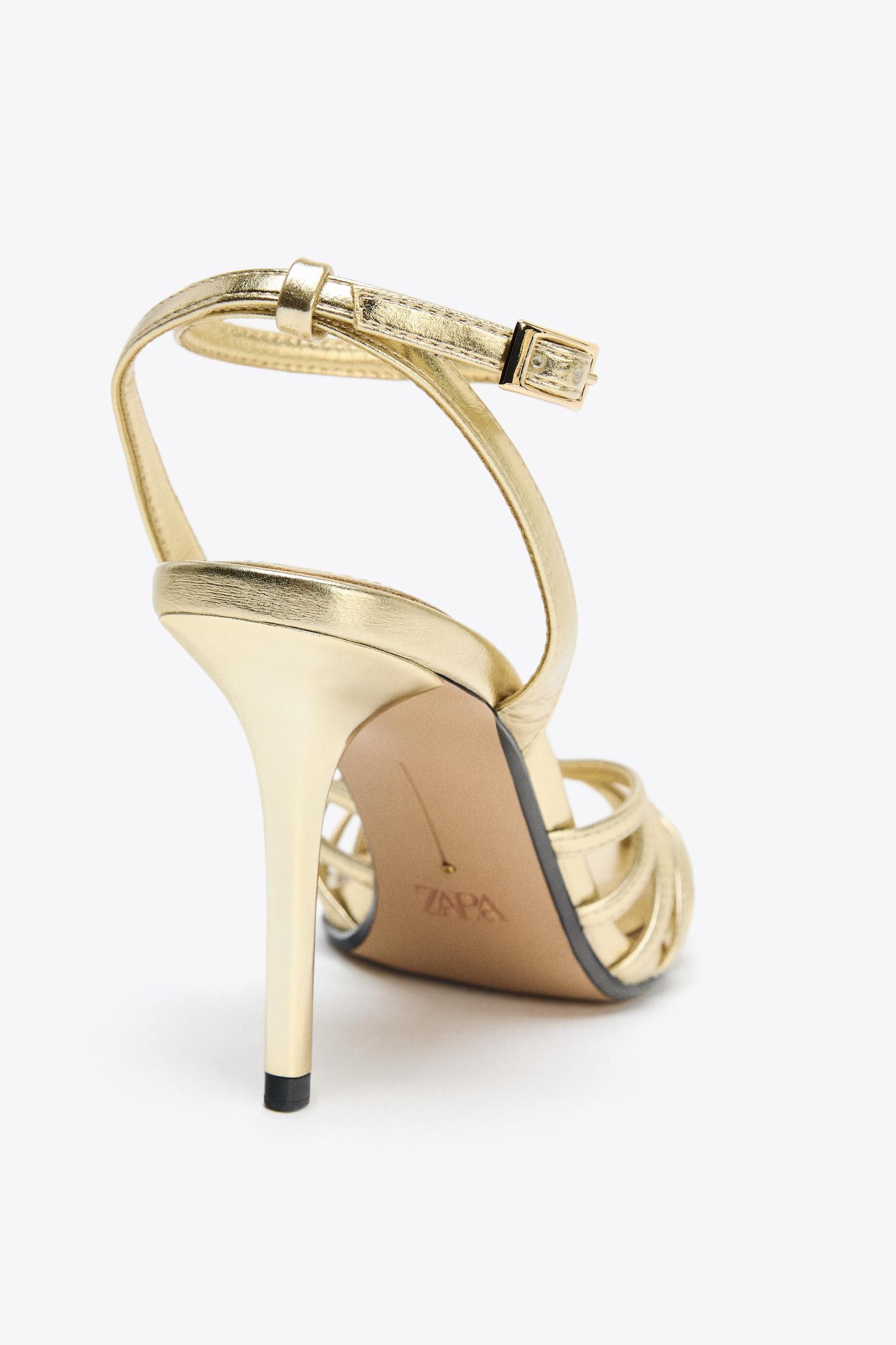 METALLIC EFFECT HEELED FISHERMAN SANDALS Product Image
