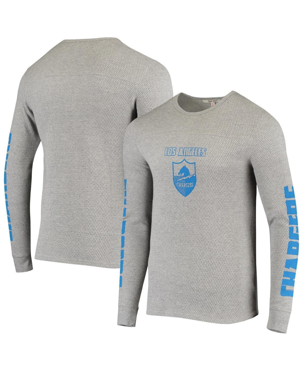 Men's Junk Food Heathered Gray Los Angeles Chargers Heavyweight Thermal Long Sleeve T-Shirt, Size: Small, Grey Product Image