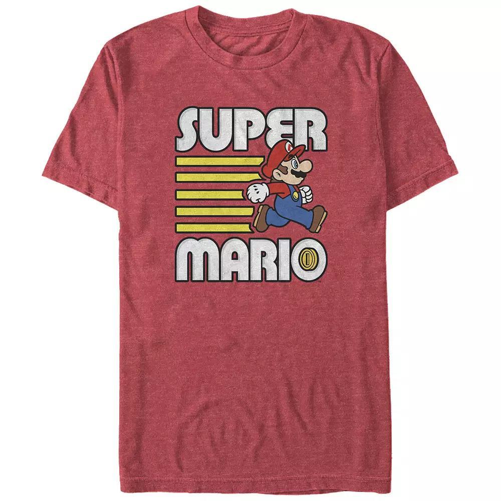 Big & Tall Super Mario Bros Classic Run Graphic Tee, Men's, Size: 4XL, Red Grey Product Image