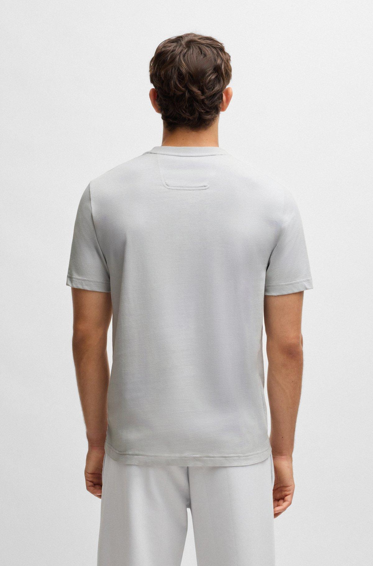 Cotton-jersey T-shirt with double logo artwork Product Image
