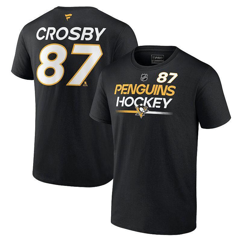 Mens Fanatics Branded Sidney Crosby Pittsburgh Penguins Authentic Pro Prime Name & Number T-Shirt Product Image