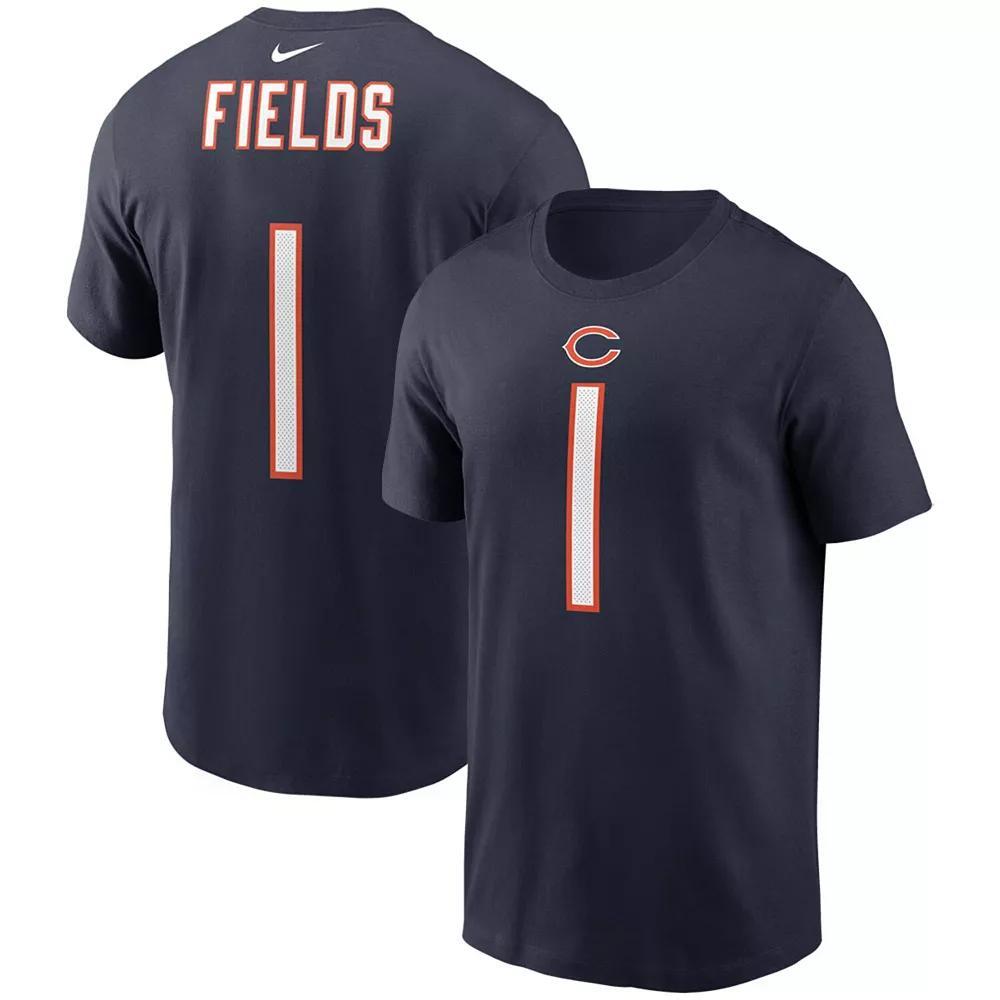 Men's Nike Justin Fields Navy Chicago Bears Player Name & Number T-Shirt, Size: 2XL, Blue Product Image