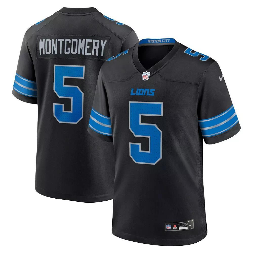 Men's Nike David Montgomery Black Detroit Lions 2nd Alternate Game Jersey, Size: Small Product Image