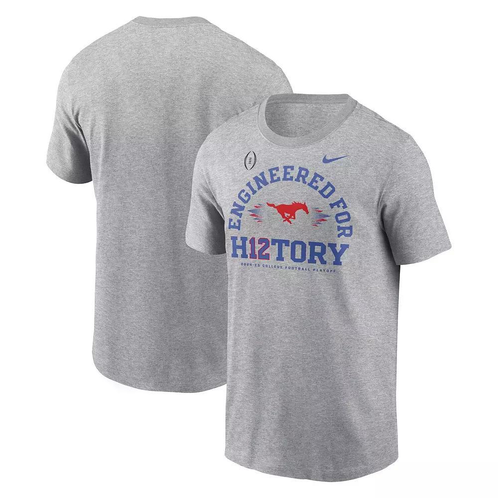 Men's Nike Heather Gray SMU Mustangs 2024 College Football Playoff Engineered for History T-Shirt, Size: Small, Nc2 Grey Product Image