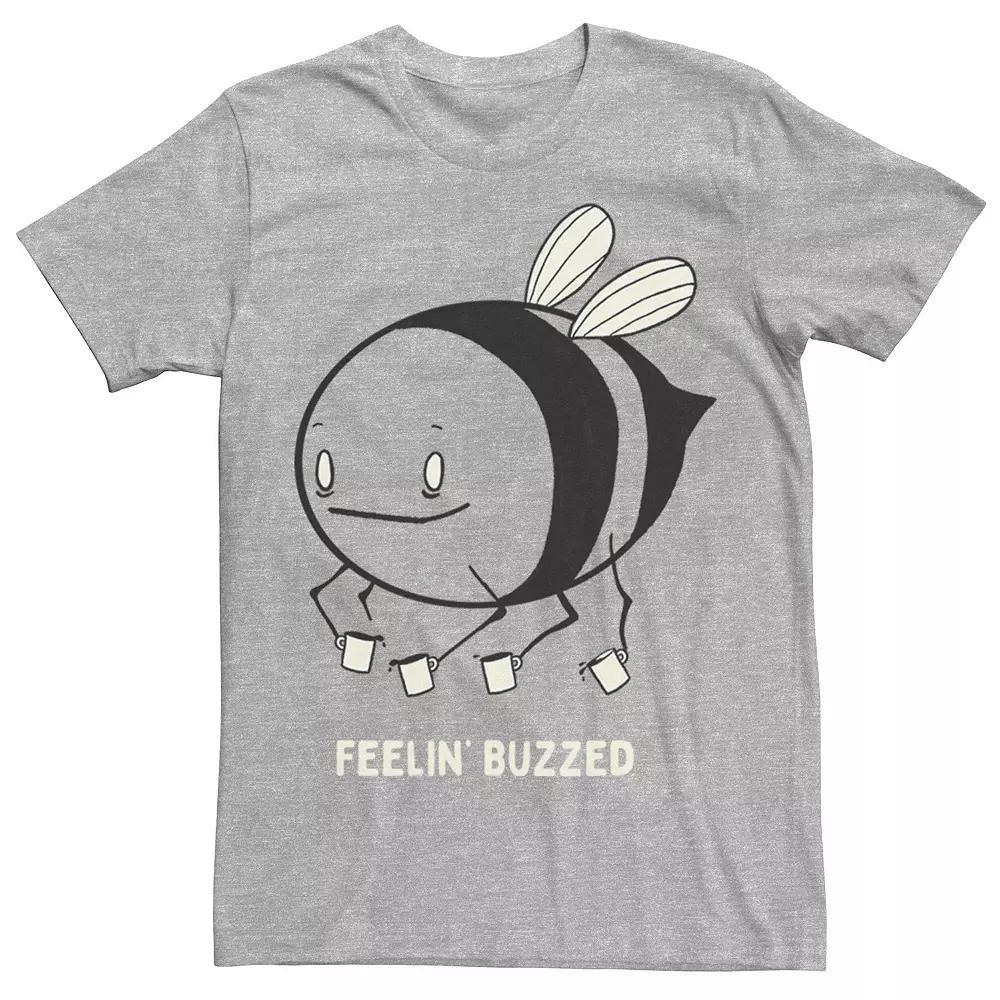 Men's Feelin' Buzzed Coffee Bee Tee, Size: 3XL, Athletic Grey Product Image