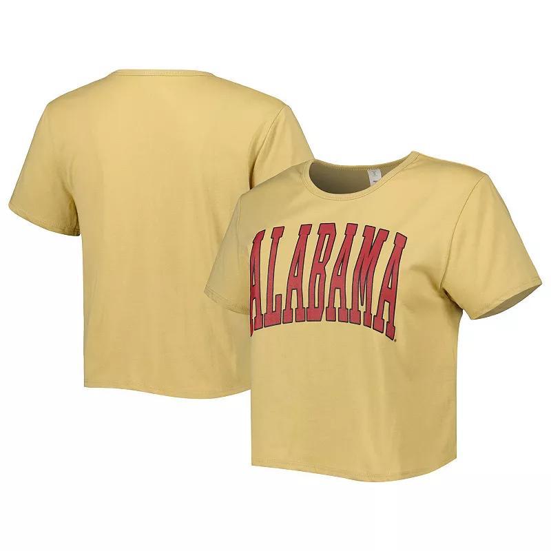 Women's ZooZatz Tan Alabama Crimson Tide Core Fashion Cropped T-Shirt, Size: Small, Team Product Image