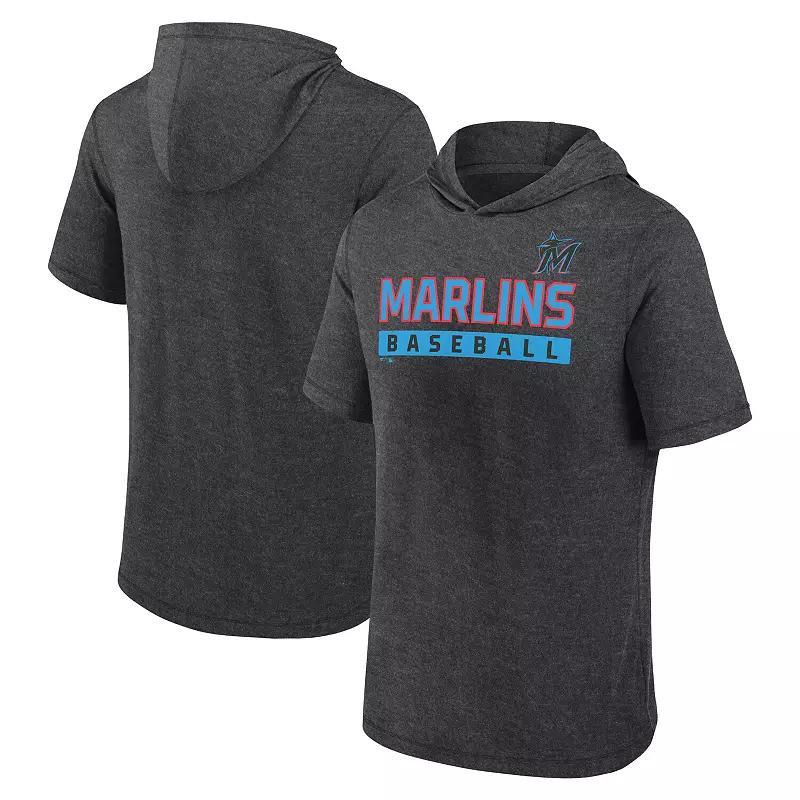 Men's Fanatics Heather Navy Minnesota Twins Push Short Sleeve Pullover Hoodie, Size: Medium, Blue Product Image