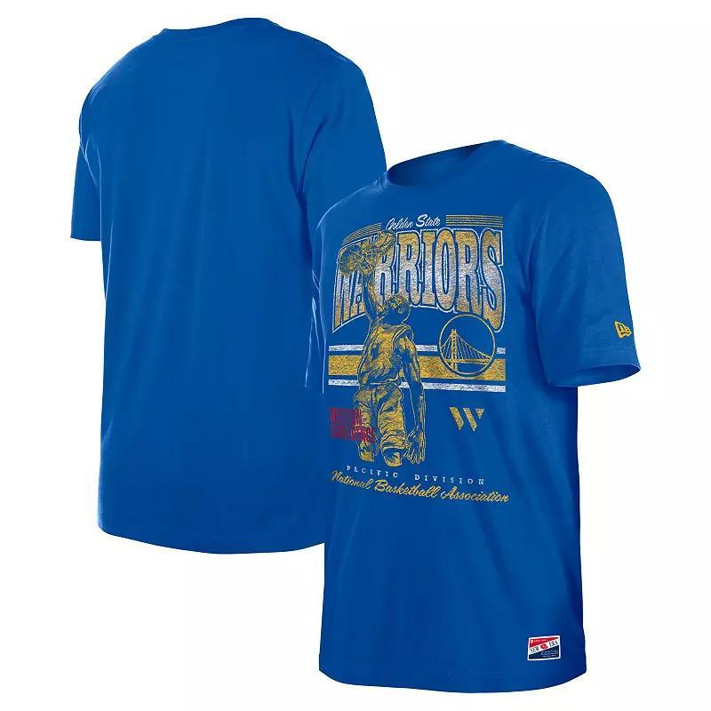 Men's New Era Royal Golden State Warriors Enzyme Wash Oversized T-Shirt, Size: 2XL, Blue Product Image