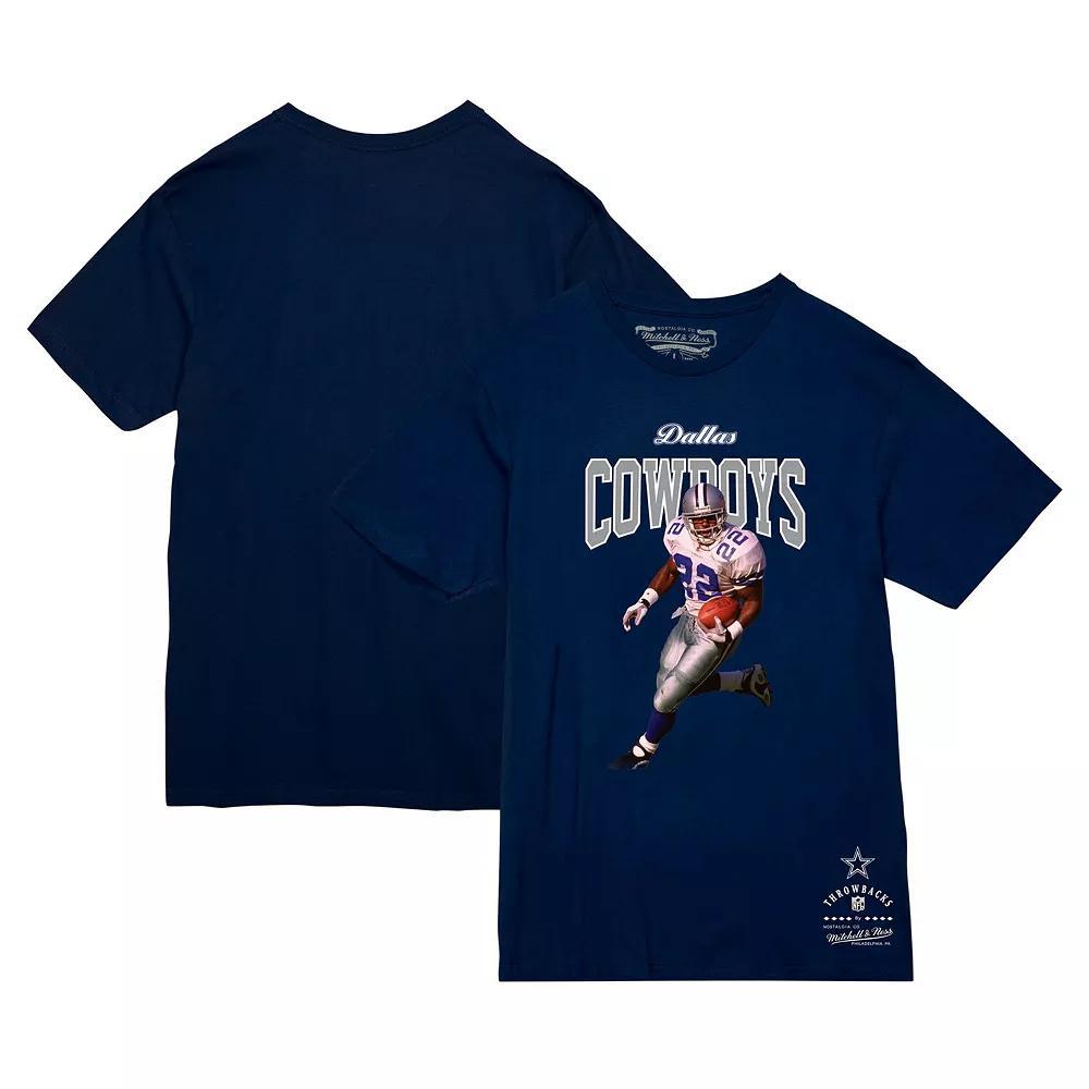 Men's Mitchell & Ness Emmitt Smith Navy Dallas Cowboys Sideline Retired Player T-Shirt, Size: 2XL, Blue Product Image