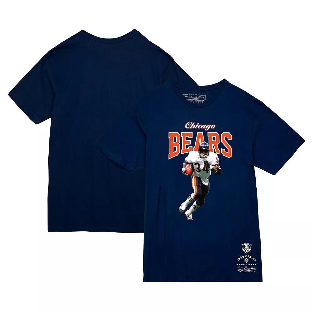 Men's Mitchell & Ness Walter Payton Navy Chicago Bears Sideline Retired Player T-Shirt, Size: XL, Blue Product Image