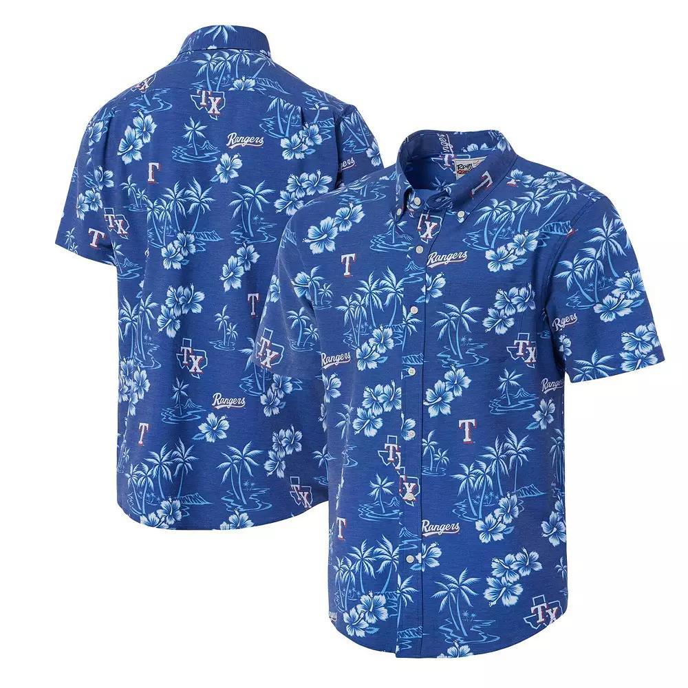 Men's Reyn Spooner Royal Texas Rangers Kekai Button-Down Shirt, Size: XL, Blue Product Image