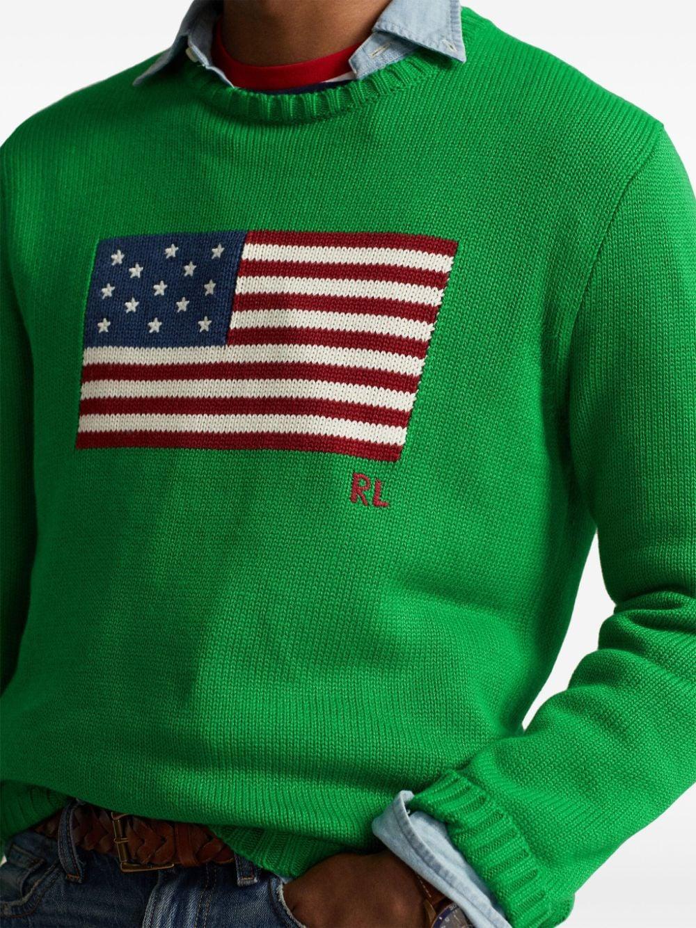 Iconic Embroidery Sweater In Green Product Image