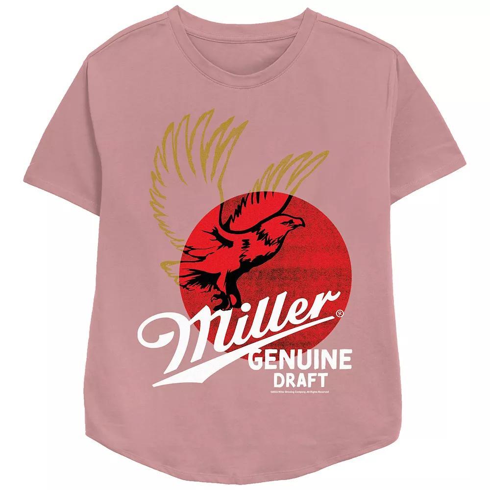Women's Miller Genuine Draft Relaxed Fit Graphic Tee, Size: Small, Pink Product Image