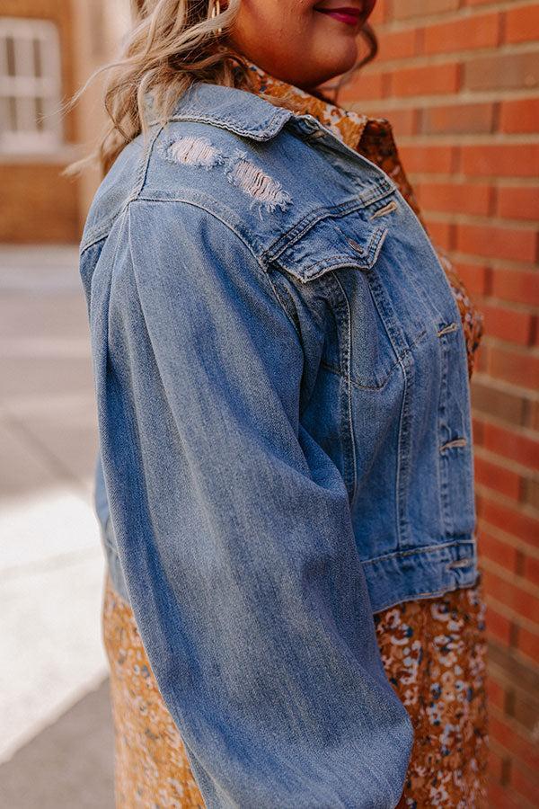Risen Take Me On Tour Distressed Denim Jacket Curves Product Image