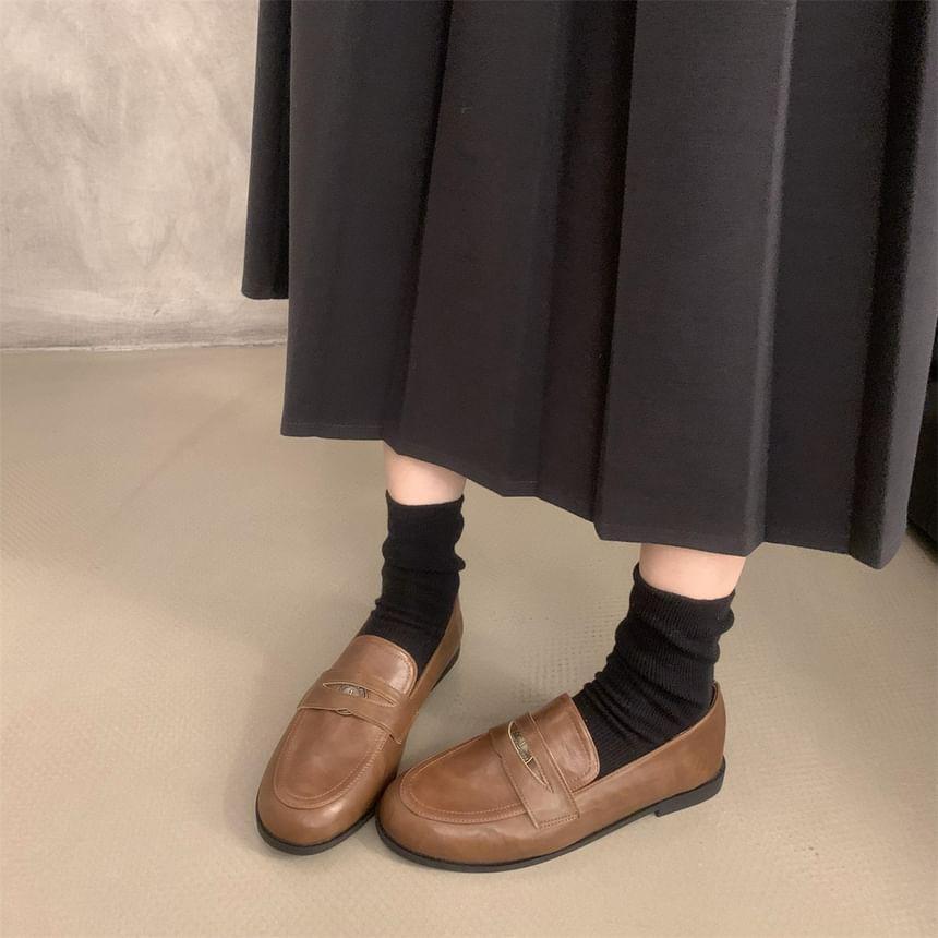 Faux Leather Penny Loafers Product Image