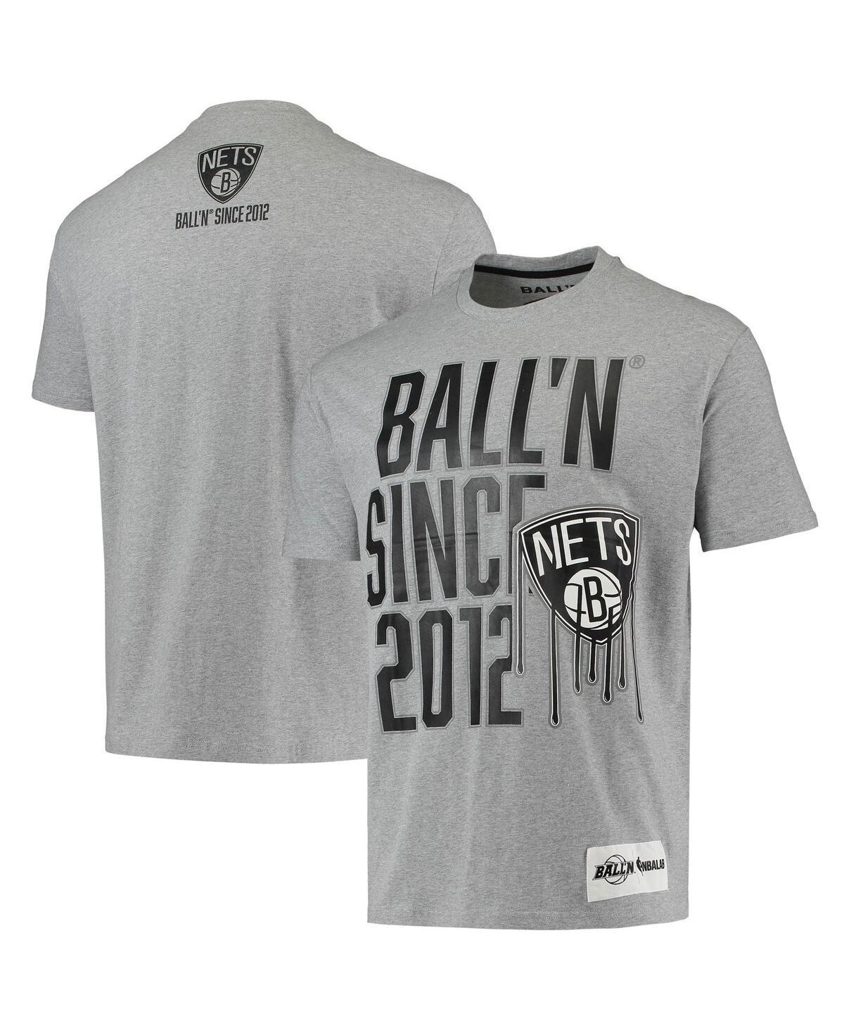 Men's BALL'N Heathered Gray Brooklyn Nets Since 2012 T-Shirt, Size: Small, Grey Product Image