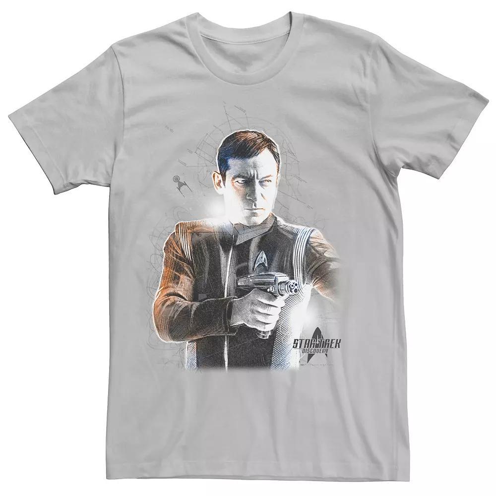 Men's Star Trek Discovery Lorca Sketch Schematic Tee, Size: Small, Silver Product Image