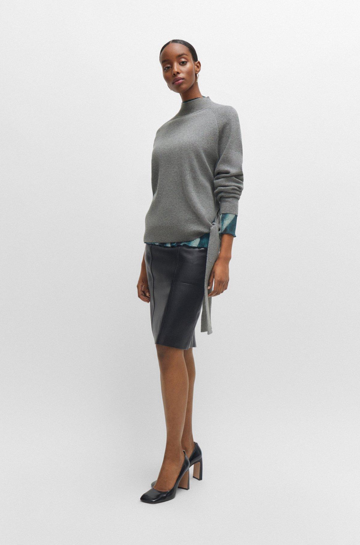 Tie-detail sweater in virgin wool and cashmere Product Image