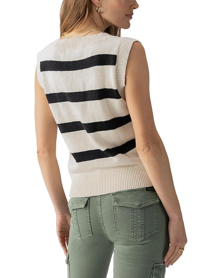 Sporty Stripe Open Knit Sweater Product Image