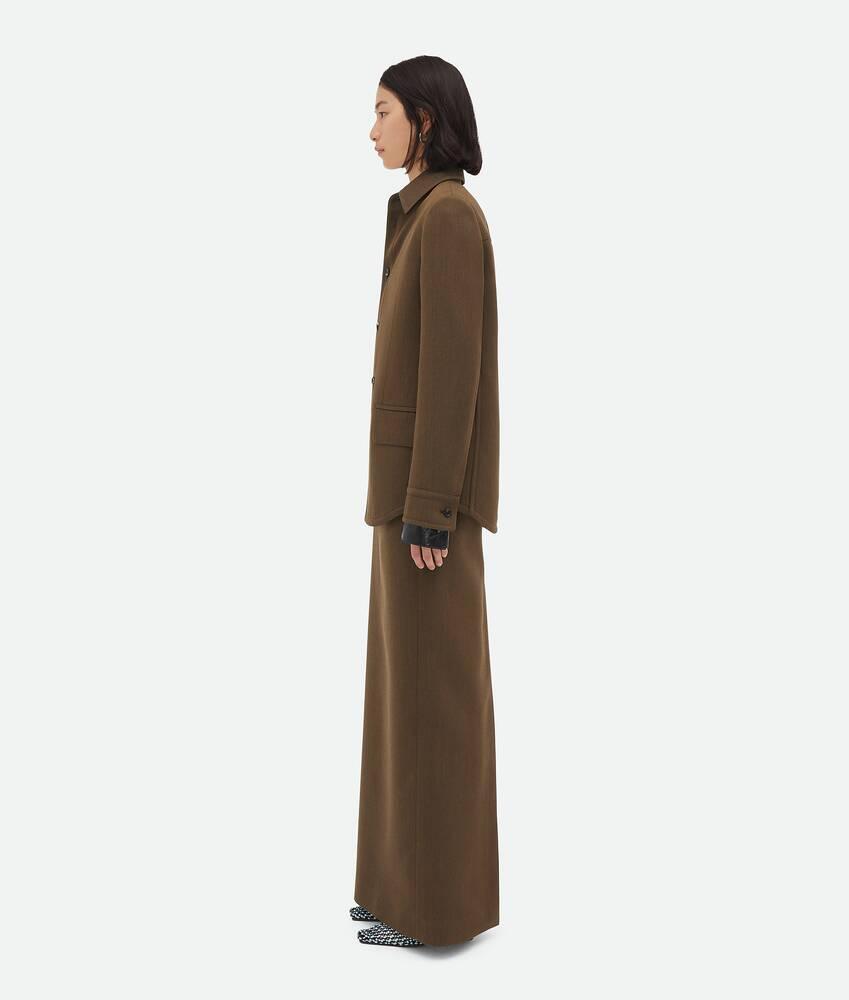 Women's Soft Wool Twill Overshirt in Dark jute melange Product Image