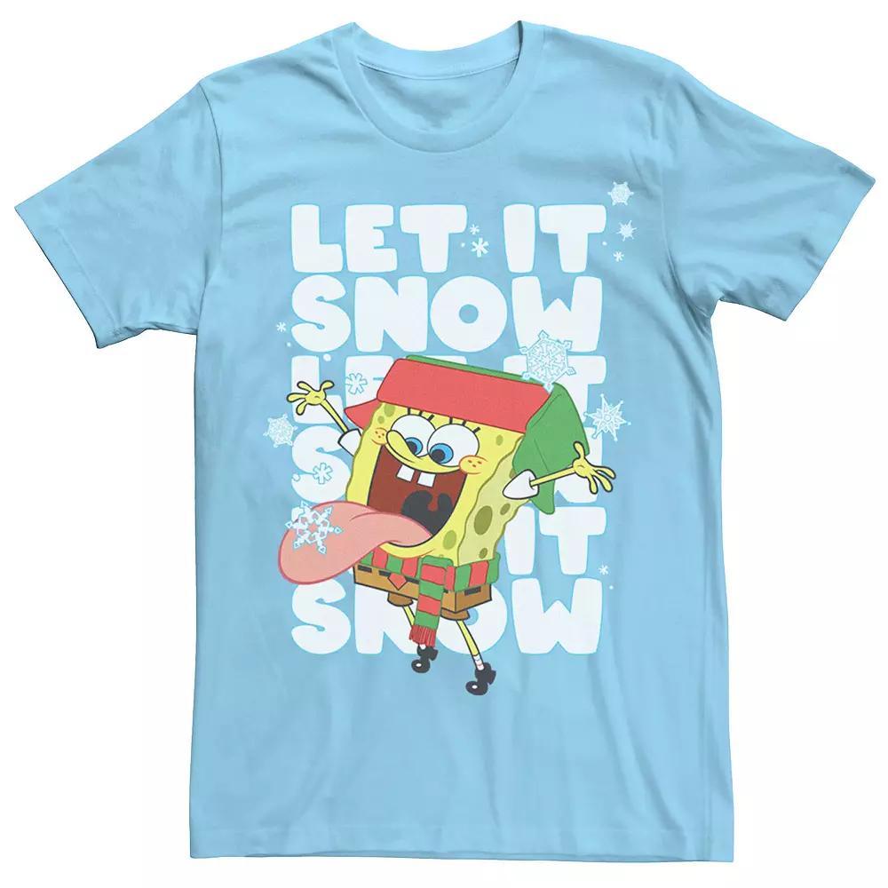 Mens Spongebob Squarepants Let It Snow Tee Grey Product Image