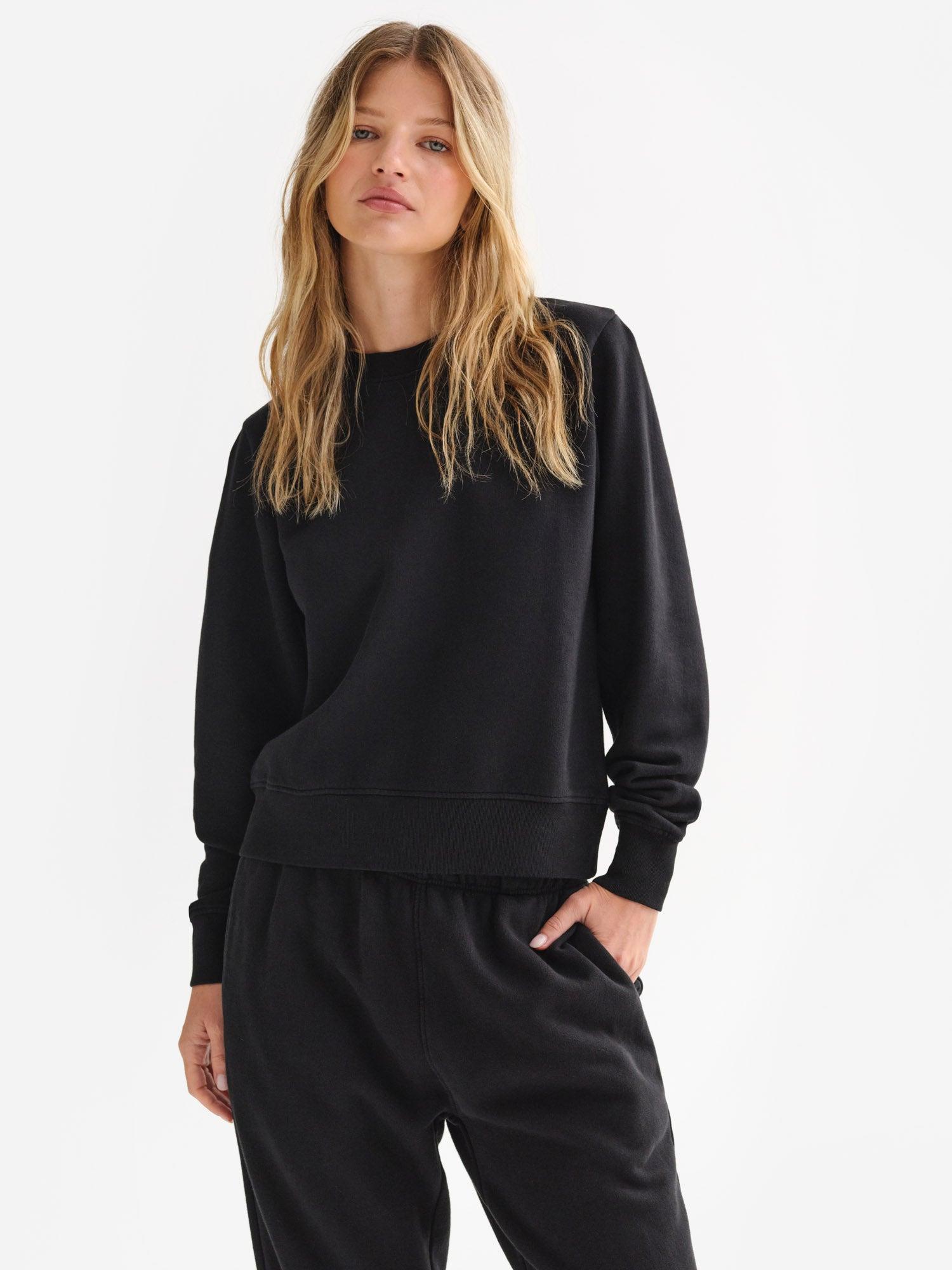 Organic Fleece Shrunken Crew Neck Sweatshirt Female Product Image