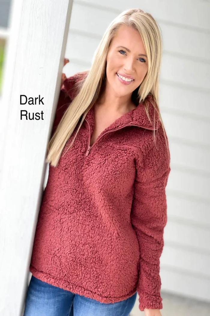 Soft Sherpa Half Zip Pullover With Side Pockets Product Image