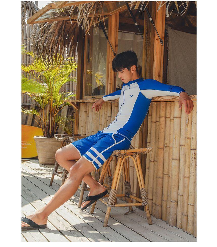 Couple Matching Two Tone Rash Guard / Swim Top / Shorts / Set Product Image