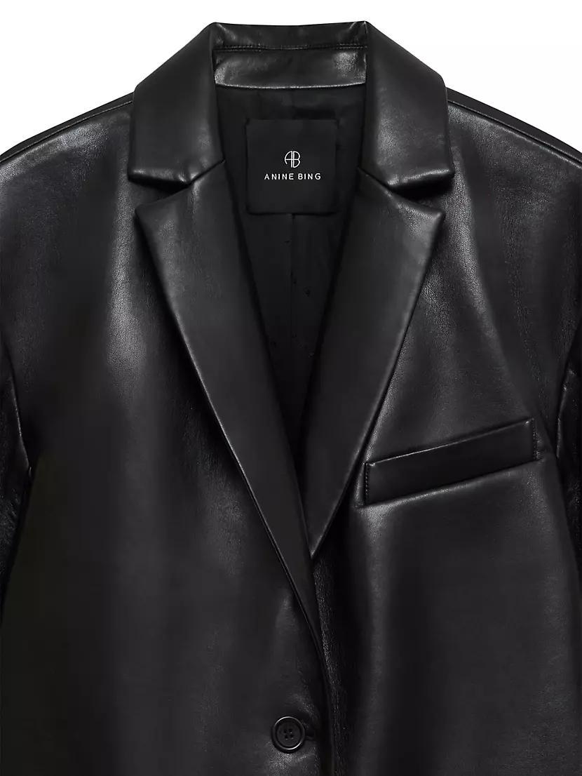 Quinn Leather-Blend Tailored Coat Product Image