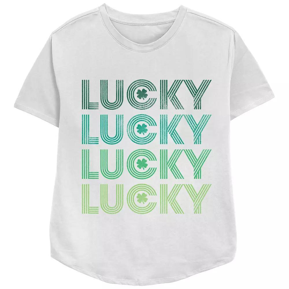 Women's Lucky Four Graphic Tee, Girl's, Size: XXL, White Product Image