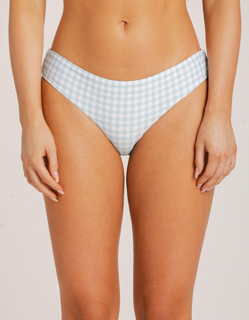 RIP CURL Gingham Cheeky Bikini Bottoms - BLUE COMBO Product Image
