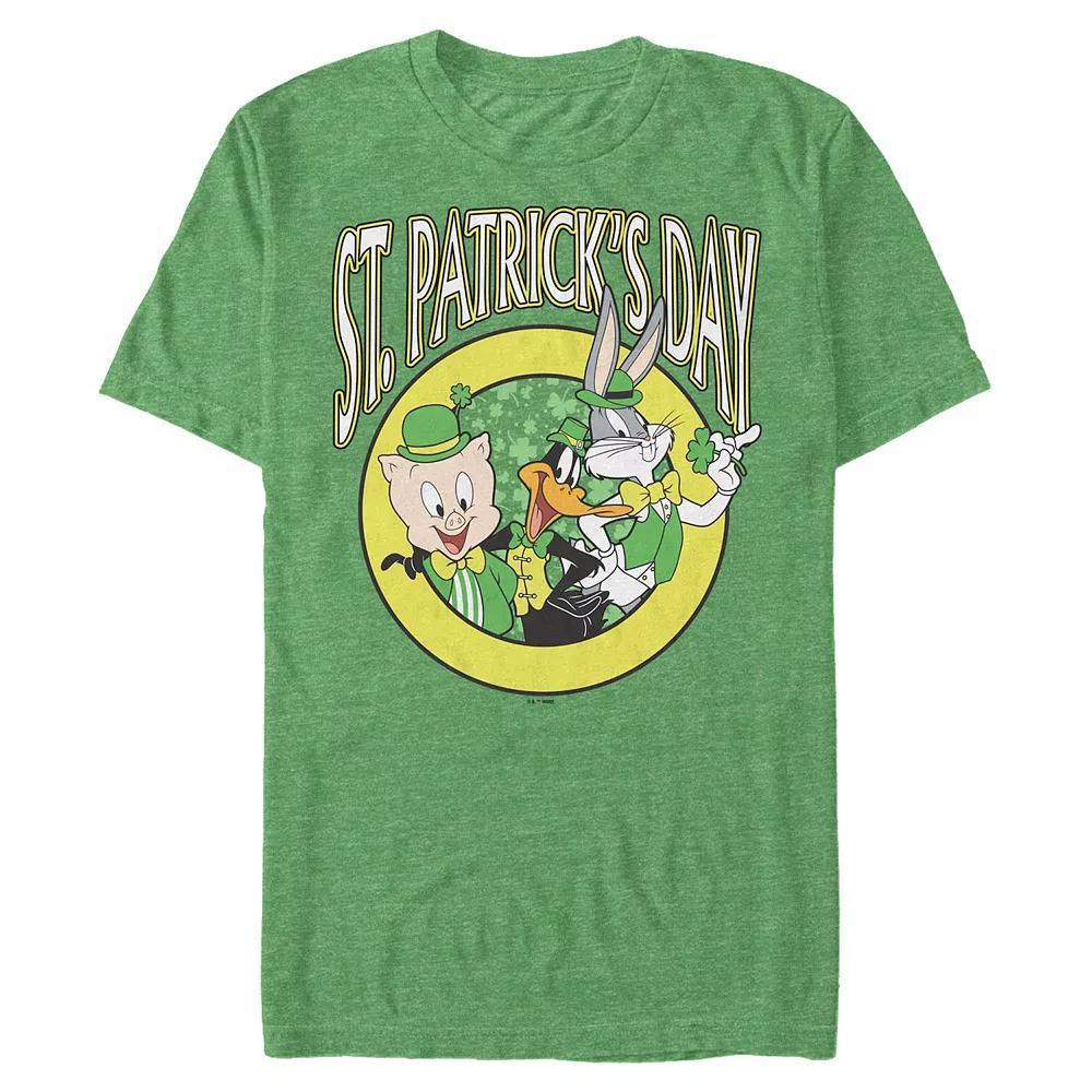 Big & Tall Looney Tunes St. Patrick's Day Buddies Graphic Tee, Men's, Size: 3XL Tall, Kelly Grey Product Image