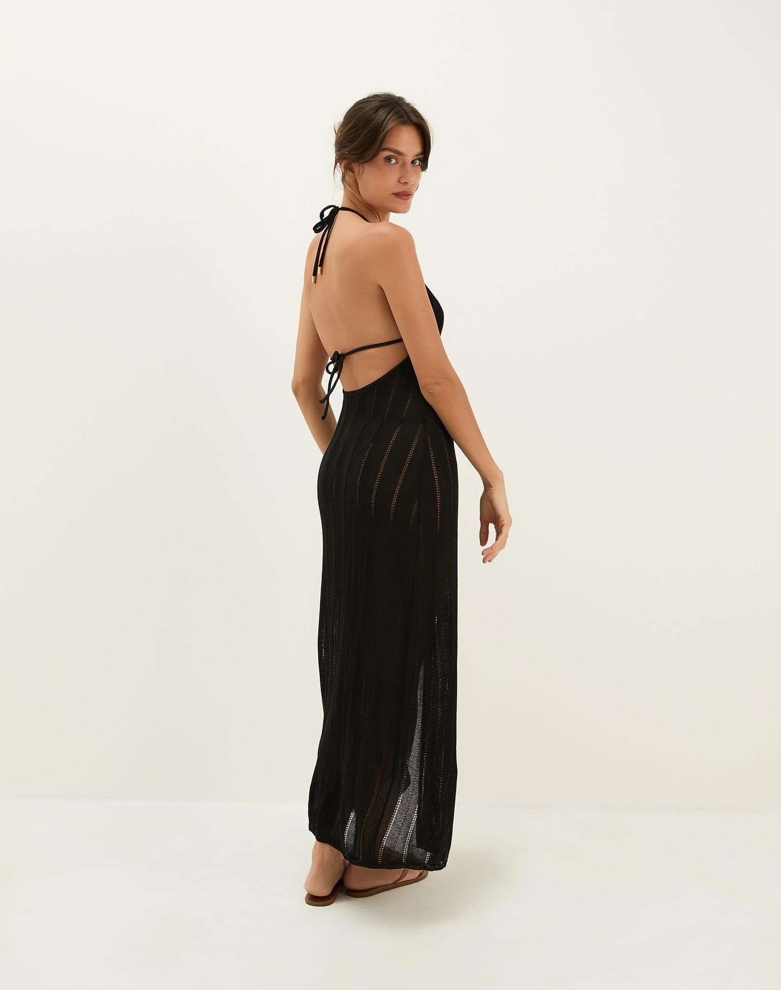 Knit Vis Long Cover Up - Black Product Image