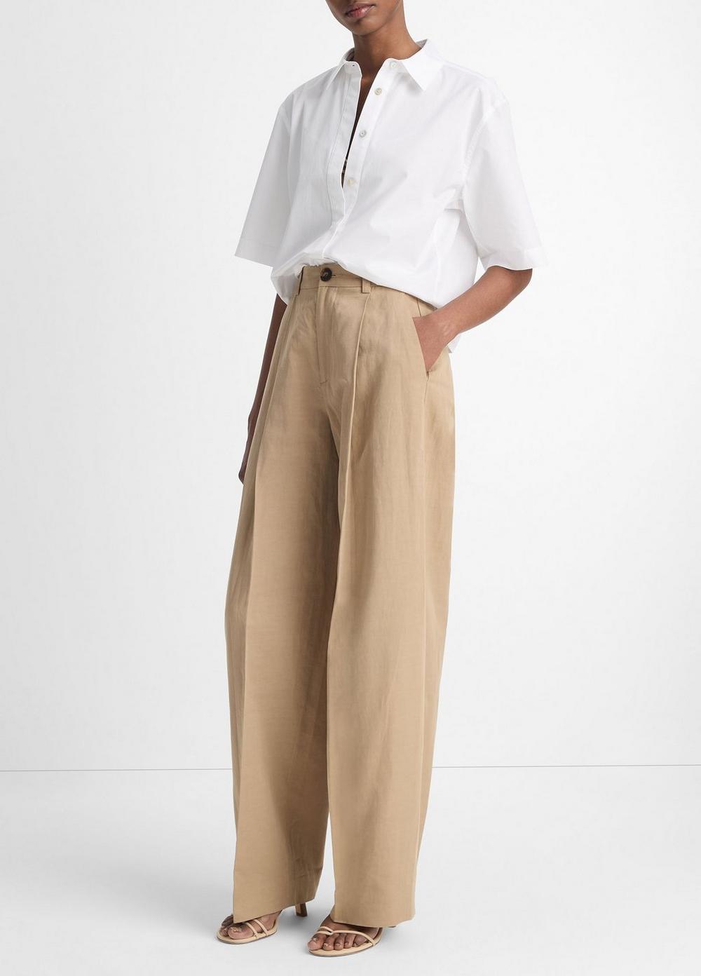 Womens High-Waist Tailored Wide-Leg Trouser, Rye, Size 4 Vince Product Image