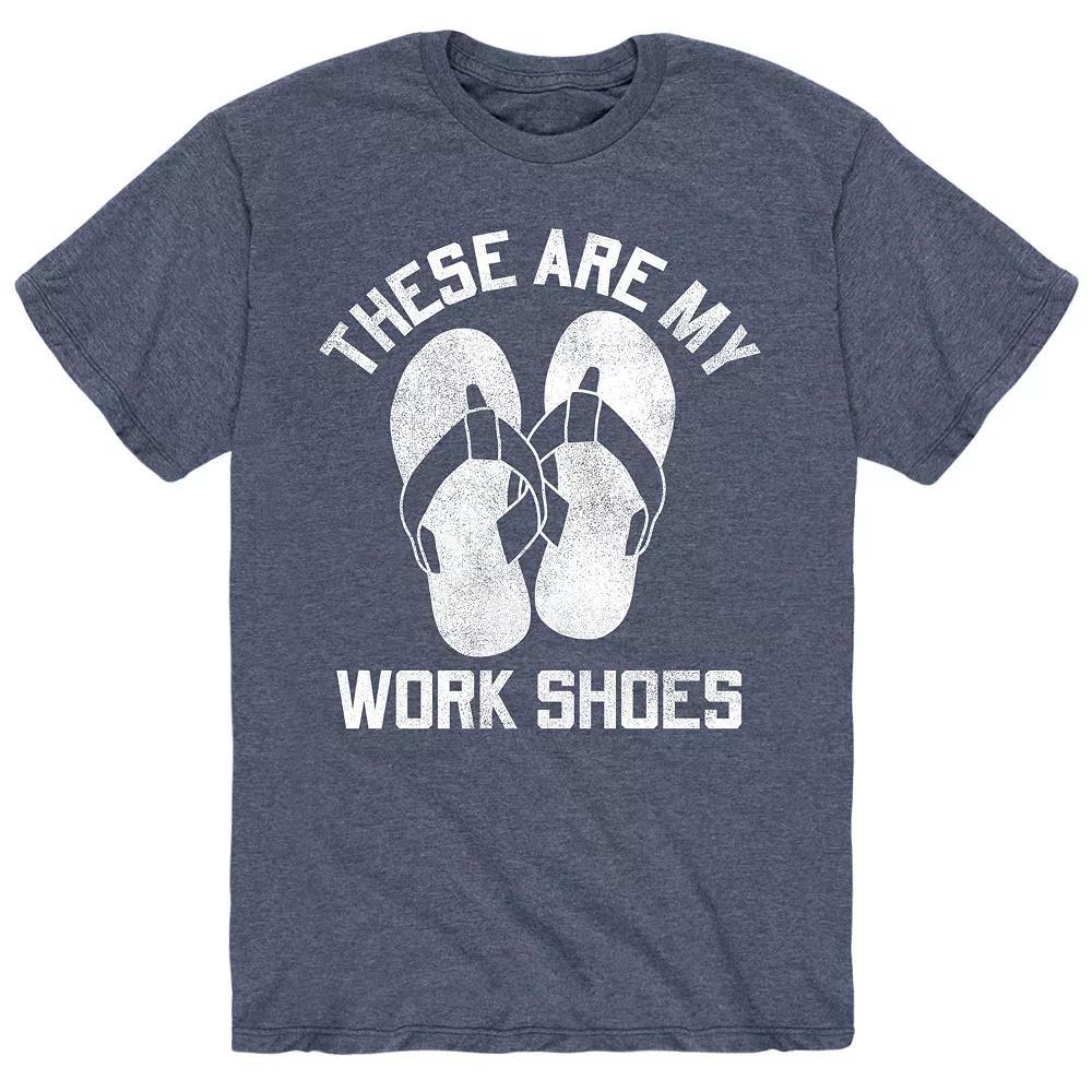 Men's These Are Work Shoes Sandals Tee, Size: Large, Blue Product Image