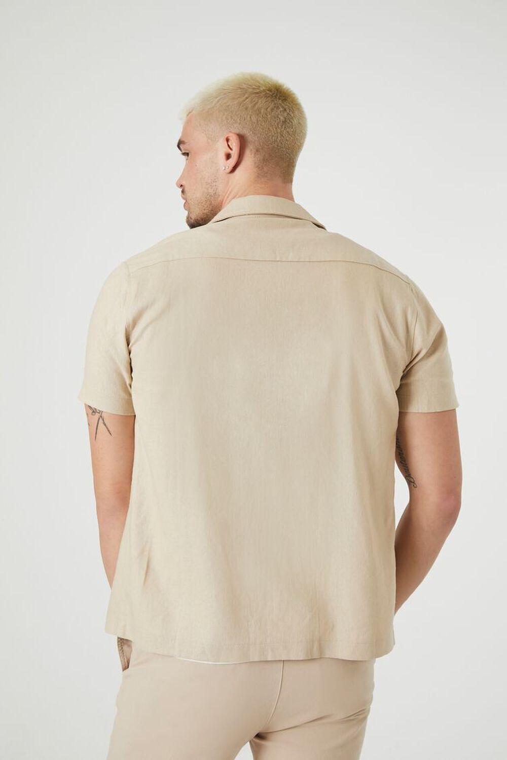 Linen-Blend Cuban Collar Shirt | Forever 21 Product Image